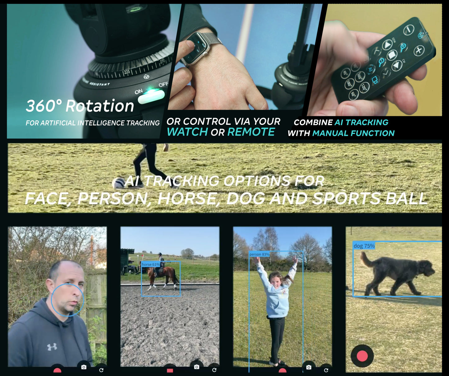AVA N20- AI Powered Auto Tracking Holder - for Phone, Tablet and GoPro